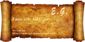 Emerich Géza névjegykártya