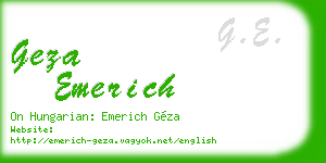 geza emerich business card